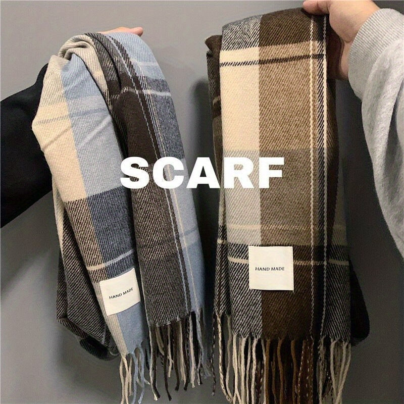 Écharpe à Carreaux Chaude pour Homme 🧣