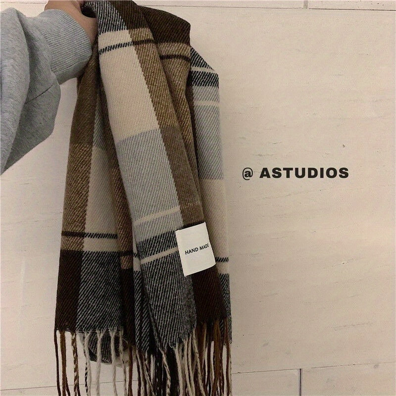 Écharpe à Carreaux Chaude pour Homme 🧣