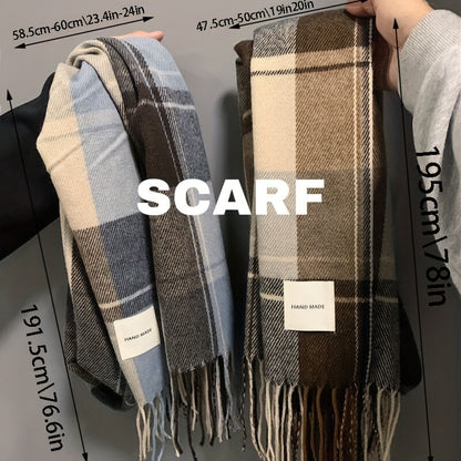 Écharpe à Carreaux Chaude pour Homme 🧣